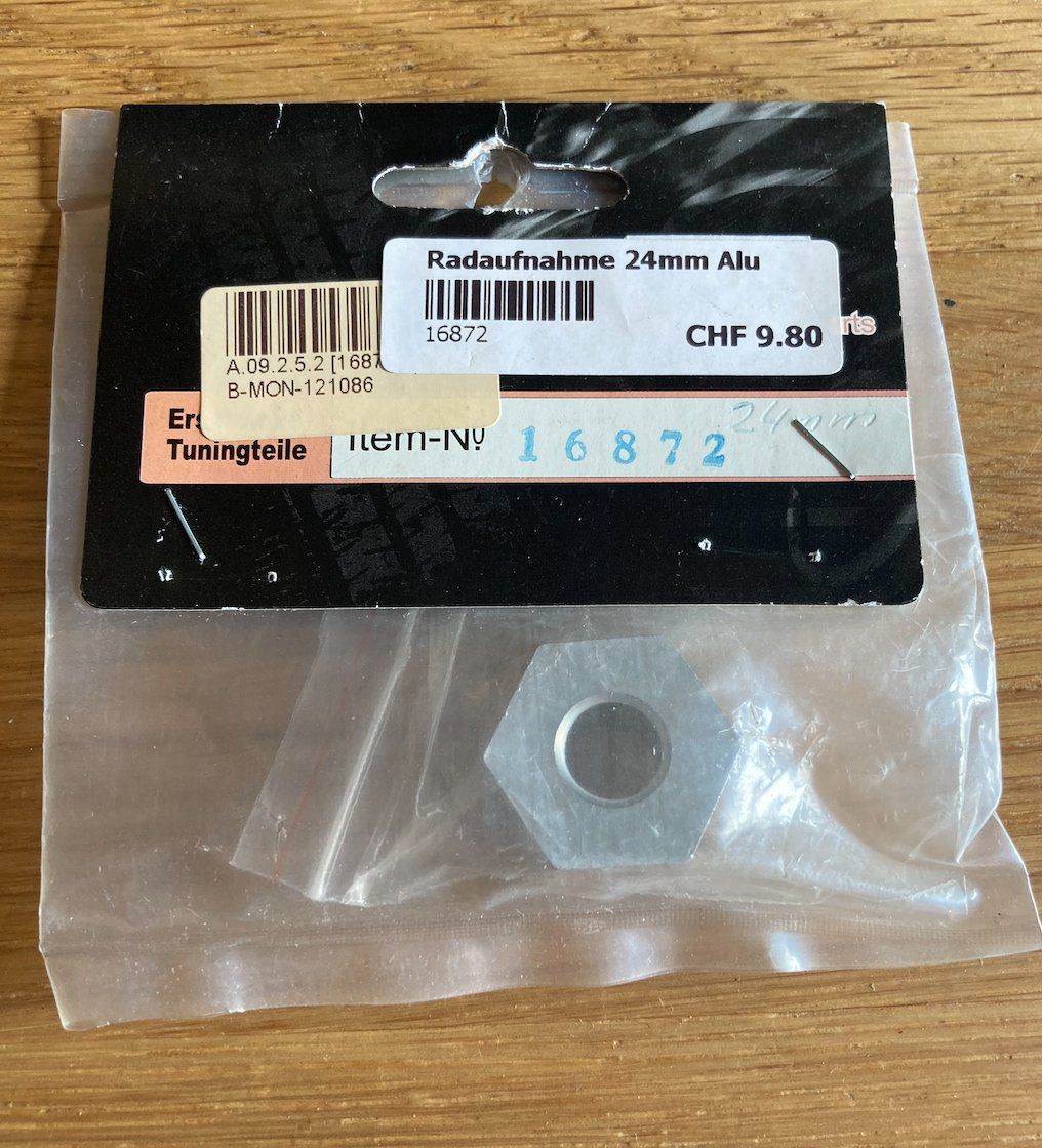 Modellismo RC: hexagone 24mm alu 16872 – Nuovo e nell'imballaggio originale da Trélex venduto da Arnaudyak