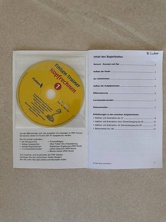 Libri: Finken-Trainer Kopfrechnen 1 – Usato da Schönenbuch venduto da Herbie6446 3