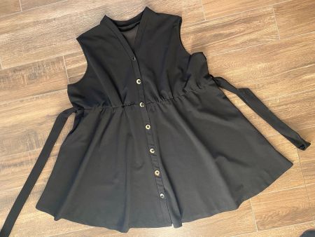 Kleid mit Knöpfen & Gürtel schwarz Gr. 56 / 58 / 60
