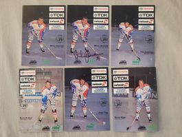 EHC Kloten 1992/93 - 6 Autogrammkarten tws. signiert