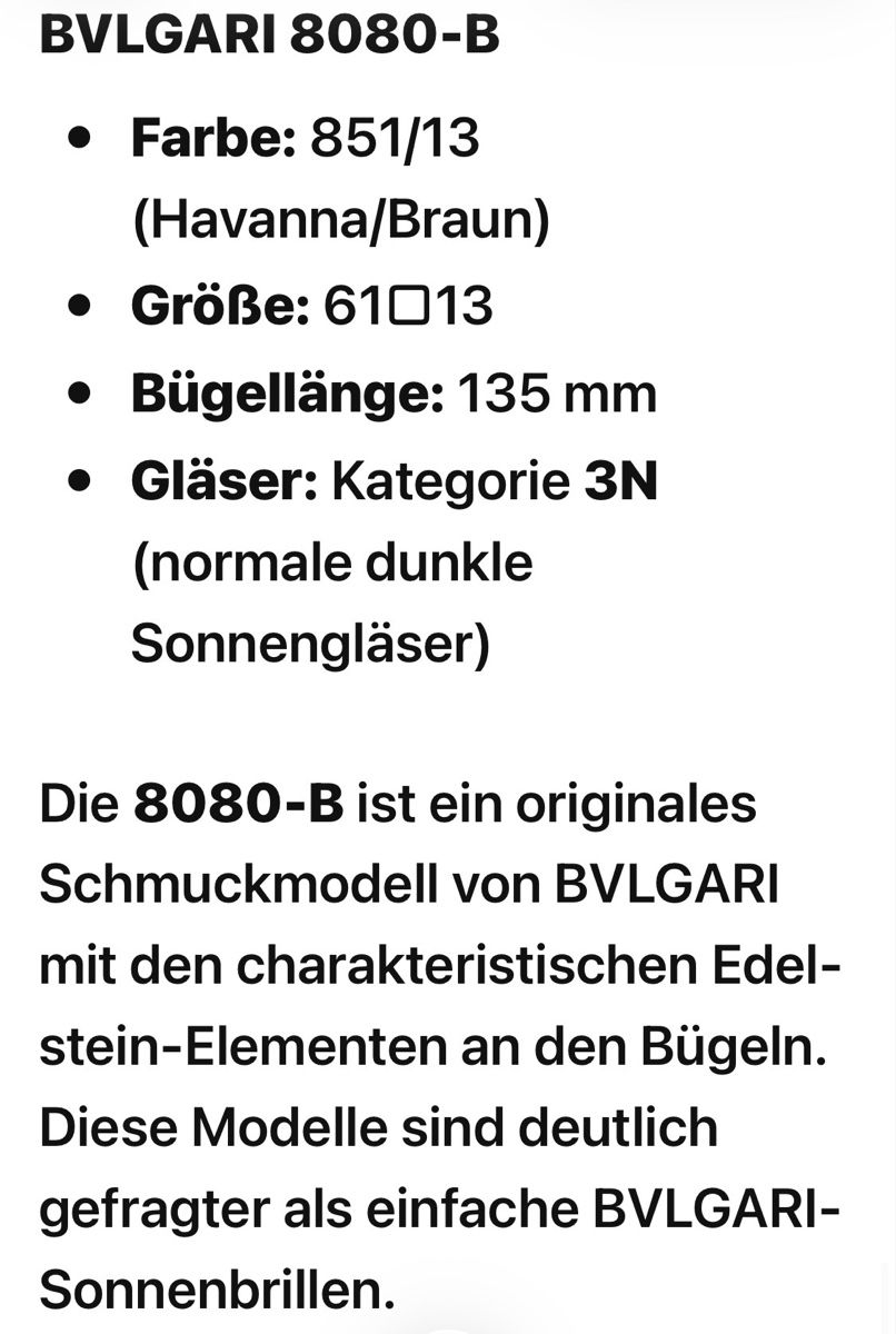 Bulgari Lunettes & Verres: Sonnenbrille BVLGARI 8080B – D'occasion à Rapperswil SG par meg_gh8h 6