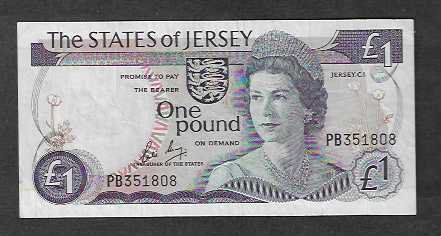 Banconote: Jersey  1  Pound  Gebraucht  SCHöN – Usato da Gordola venduto da coinsandnotes