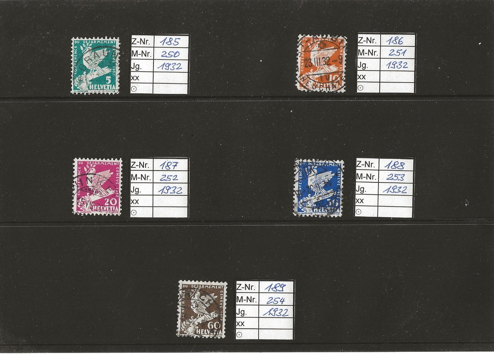 Alle Briefmarken: Abrüstungskonferenz 1932 – Gebraucht aus Küblis von Corvus8595