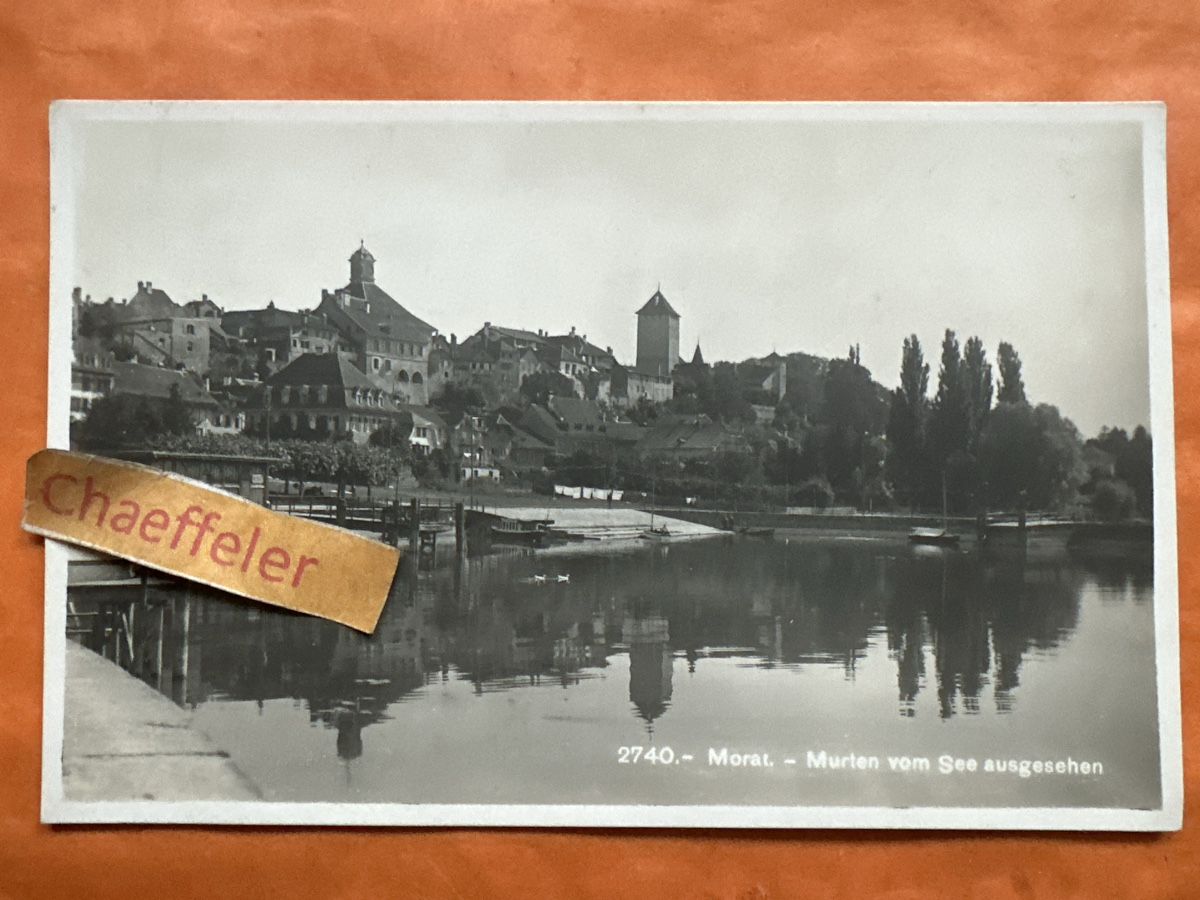 Cartoline postali: 1931 Murtensee, Murten vom See ausgesehen  – Usato da Zürich venduto da Chaeffeler