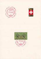 1943 Einzelwerte Genfer Block Nr. W17L+W17R, ET a. PTT-Blatt