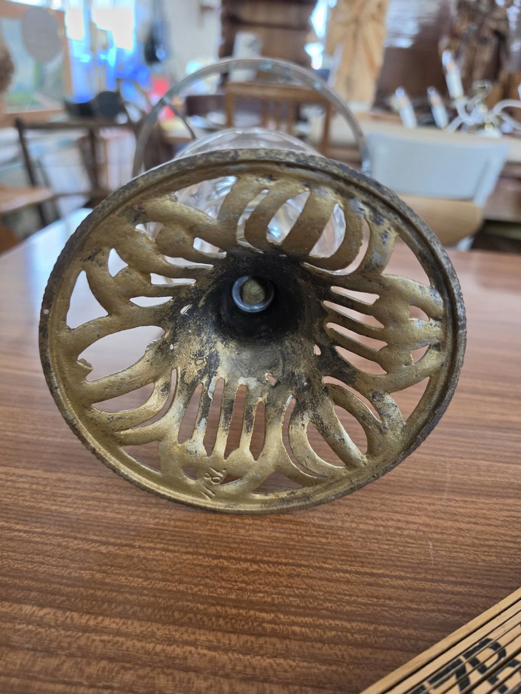 Lampade: Öllampe Messing Glas Vintage – Usato da Mettlen venduto da elios0888 7
