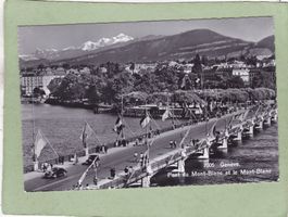 Genève Pont du Mont-Blanc et le Mont-Blanc 1962