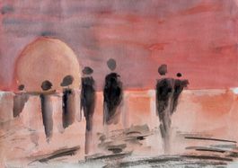 Menschen im Orient - faszinierendes Aquarell, 30x40 cm