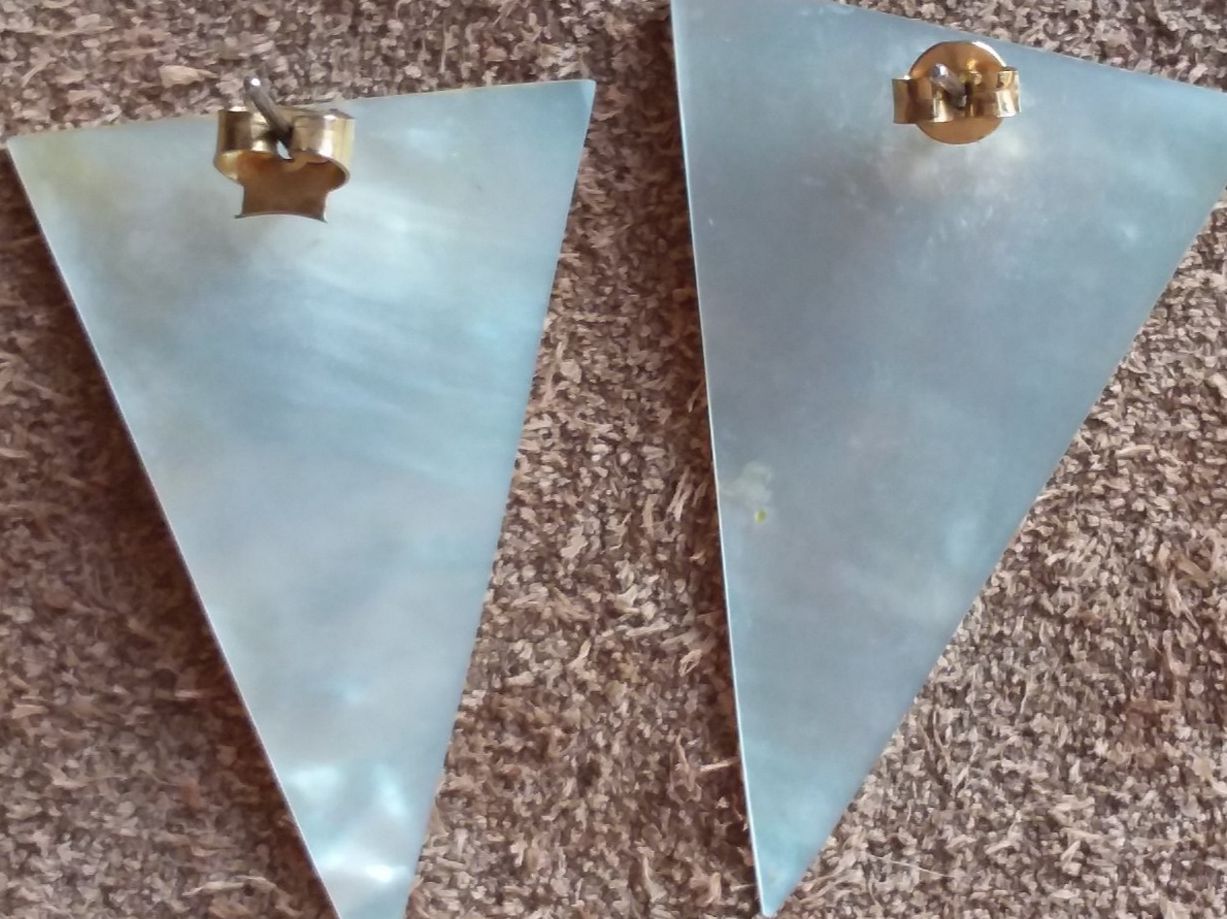 Orecchini pendenti & Orecchini a lobo: Vintage Silber Perlmutt Abalone Ohrstecker – Usato da Zürich venduto da gutsan 2