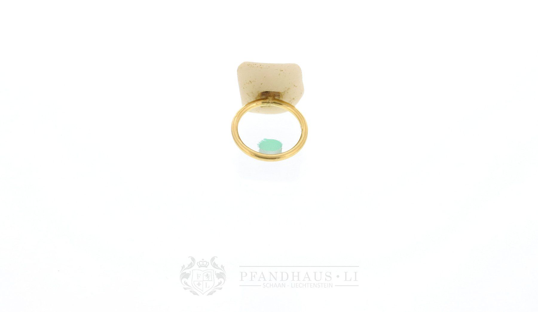 Anelli: EIGENWILLIGER RING AUS 18K GOLD MIT GROSSEM STEIN – Usato da Schaan venduto da Pfandhaus-LI 5