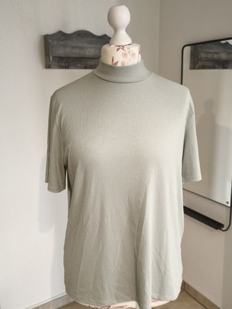 H&M Basic Shirt, Olivgrün, Rollkragen, Gr. XL, Neuwertig