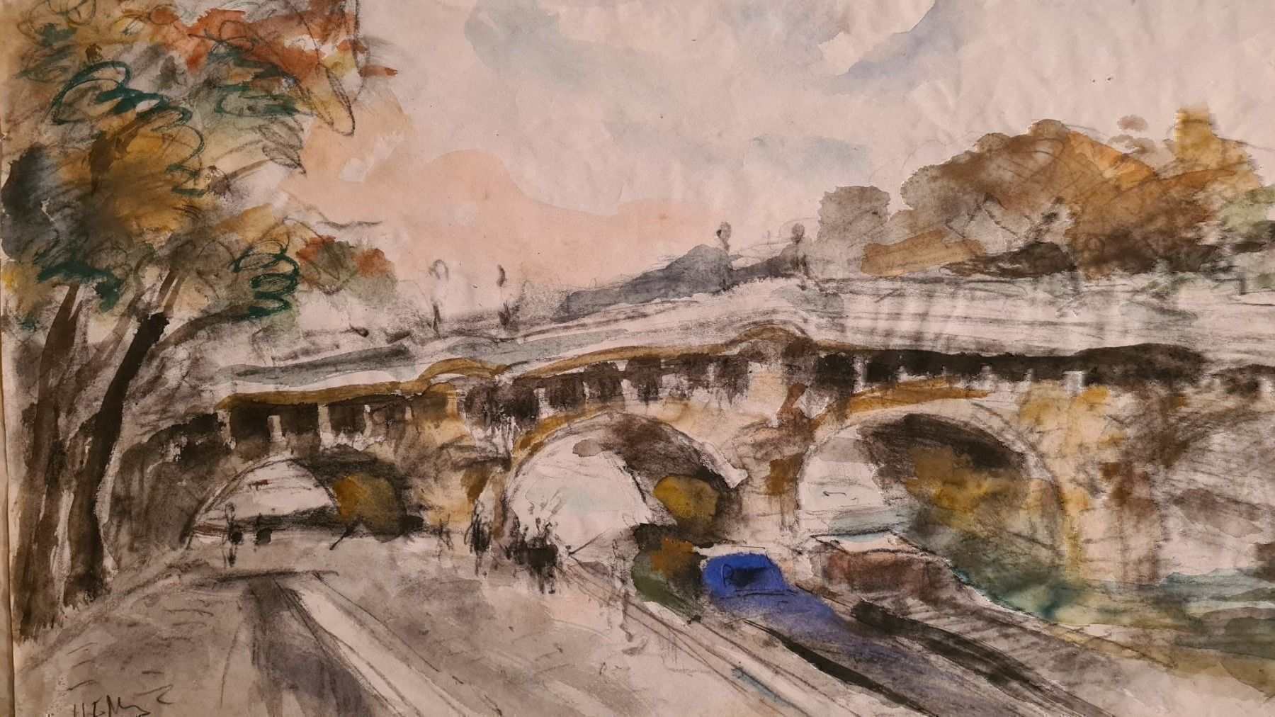 Dipinti: Herbert Meyer 1882-1960 Orig. Aqu. Paris – Usato da Emmenbrücke venduto da Kunstankaufverkauf9 1