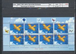 2001 "100 Jahre Aeroclub Schweiz", Kleinbogen, ET - Stempel