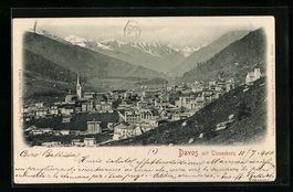 Relief-AK Davos, Totale mit Tinzenhorn