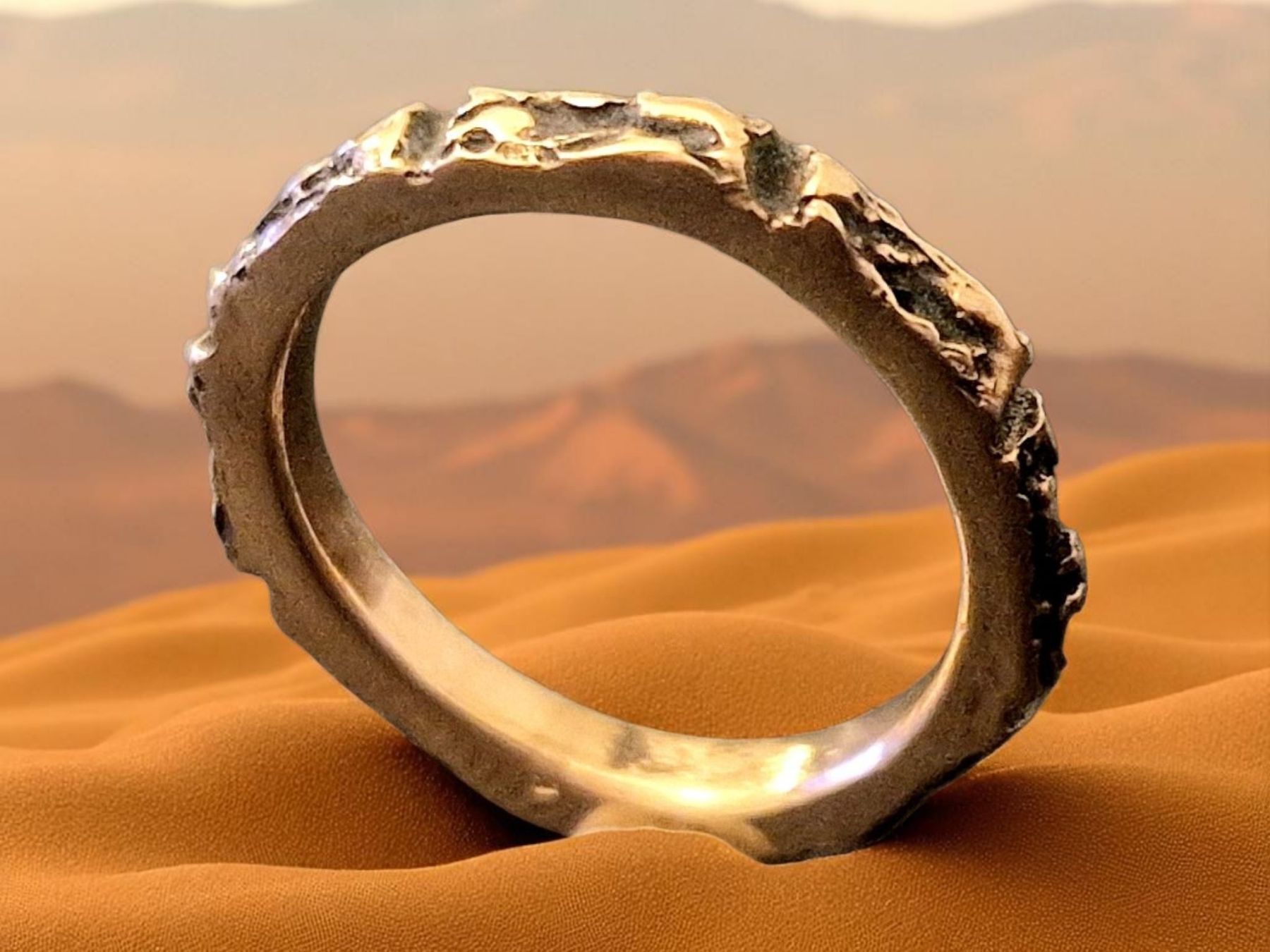 Anelli: Achteckiger Bronze-Ring, organicstyle, Ringgrösse 50 – Nuovo e nell'imballaggio originale da Aarau venduto da Schmuckhoehle_MD