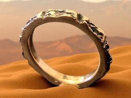 Achteckiger Bronze-Ring, organicstyle, Ringgrösse 50