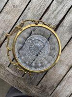 Kristallglasschale, Messing - Vintage