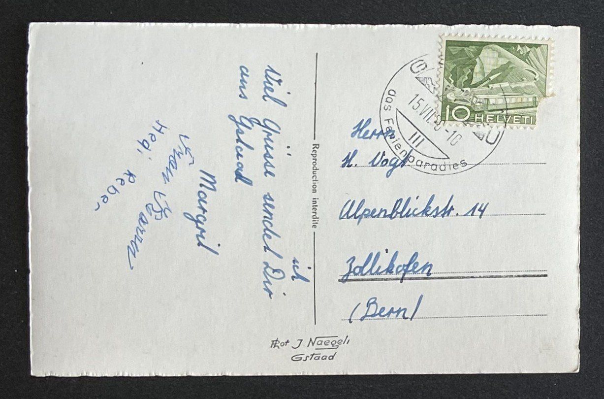 Cartoline postali: AK Gstaad v. Wasserngrat – Usato da Böckten venduto da Hansi36 1