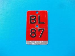Velonummer / Fahrradnummer BL 87