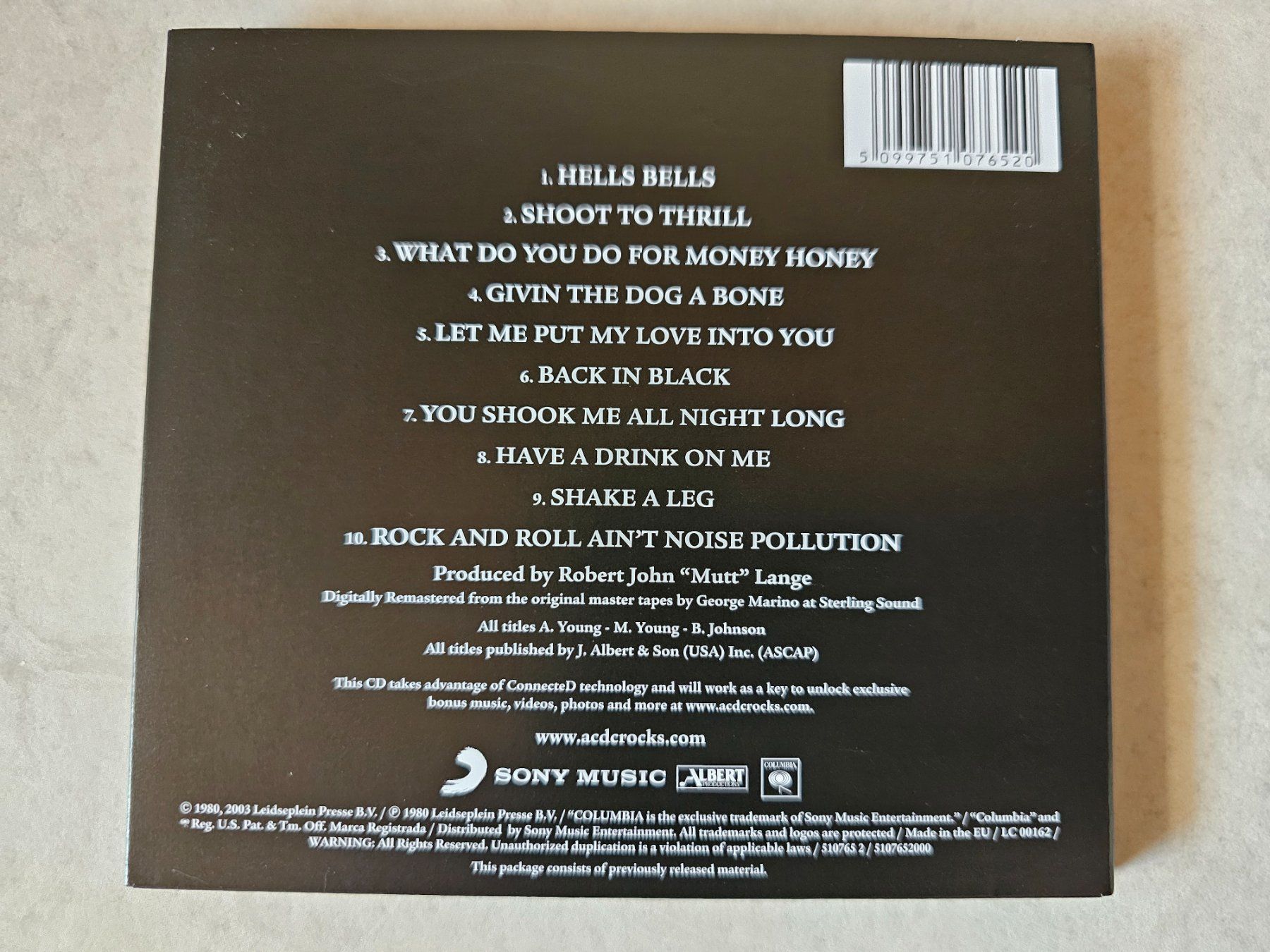 CDs: AC/DC  -  Back in Black – Gebraucht aus Schneisingen von  1