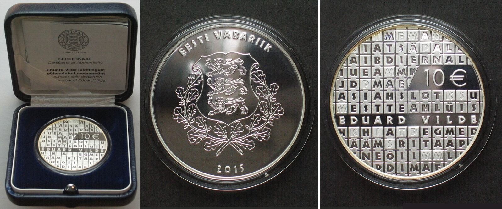Tutti le monete: ESTLAND 10 Euro 2015, EDUARD VILDE, Silber PP – Usato da Riehen venduto da sesambestcoins2004