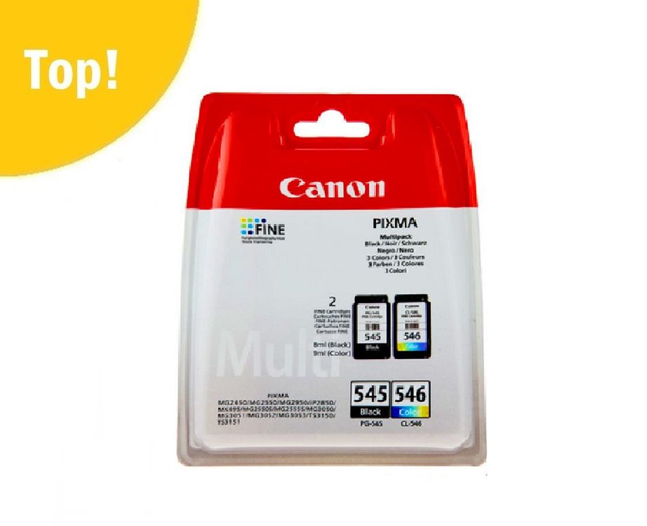 Original Canon Patronen PG-545 XL + CL-546 XL Set + 50 Blatt