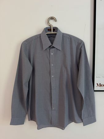Vintage Hemd Hellblau/Grau Gr. L