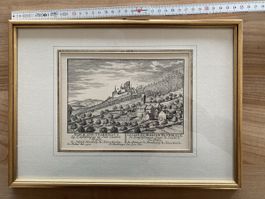 Emanuel Büchel, Stich, Schloss Homburg, Kirche und Pfarrhaus