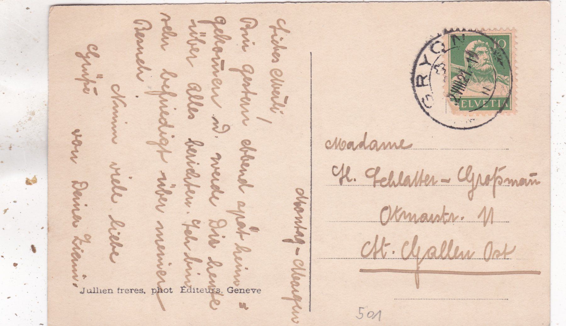 Ansichtskarten: Aigle Le Château 1921 – Gebraucht aus Herisau von Lisegrat2008 1