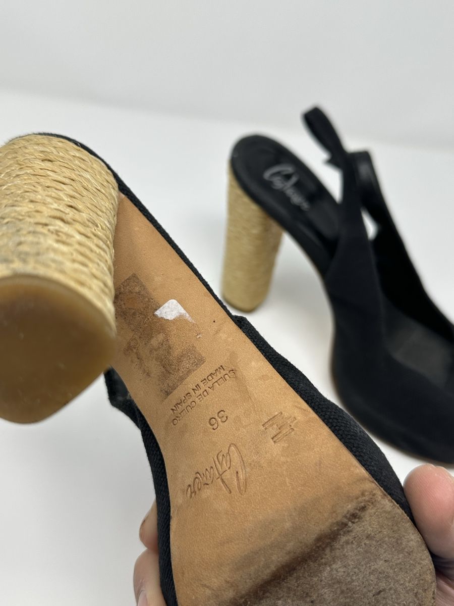 Scarpe da donna: Castaner Slingpumps, schwarz, Gr. 36, Canvas – Usato da Luzern venduto da kim221080 4