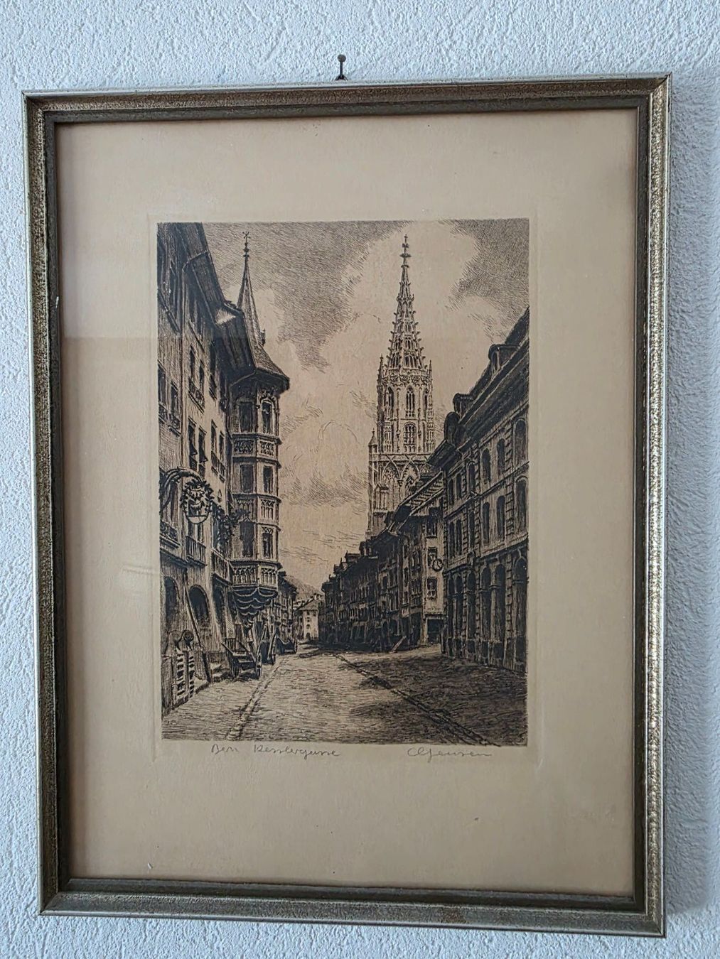 Grafiken & Lithographien: Bild gerahmt - Lithographie Kesslergasse Bern - Radierung – Gebraucht aus Walterswil BE von Lonitti 3