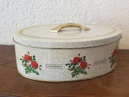 Boîte en métal motifs de roses rouges - Hoffmann Suisse