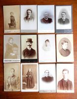 Antike CDV-Fotos, 12 Stk., Schweiz