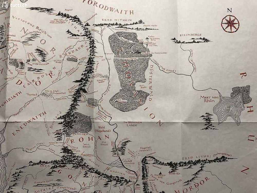 Mittelerde Landkarte Herr der Ringe (Neu und originalverpackt) in ...