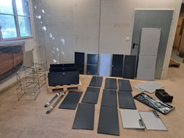 Lot mit USM Haller Teilen Bleche Stangen Beschläge Schublade