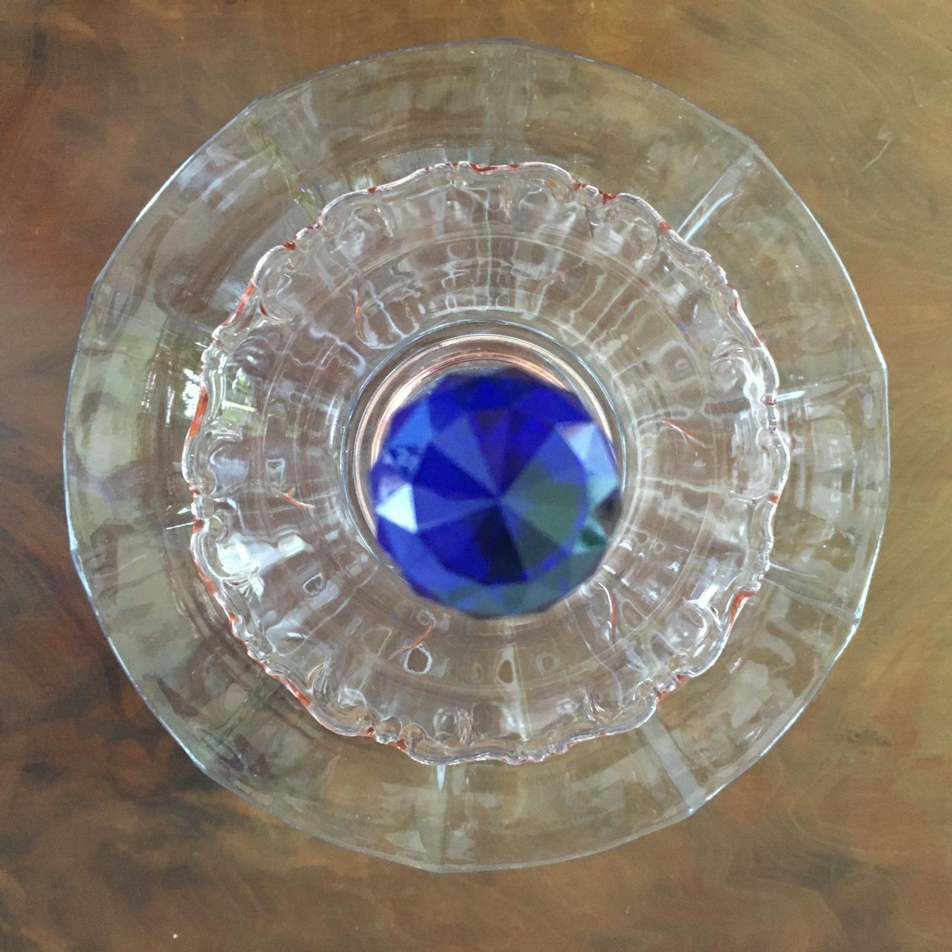 Schalen: Etagere mit Dessertschüssel - 60ties  rosa / blau – Gebraucht aus Subingen von ArtBead 4