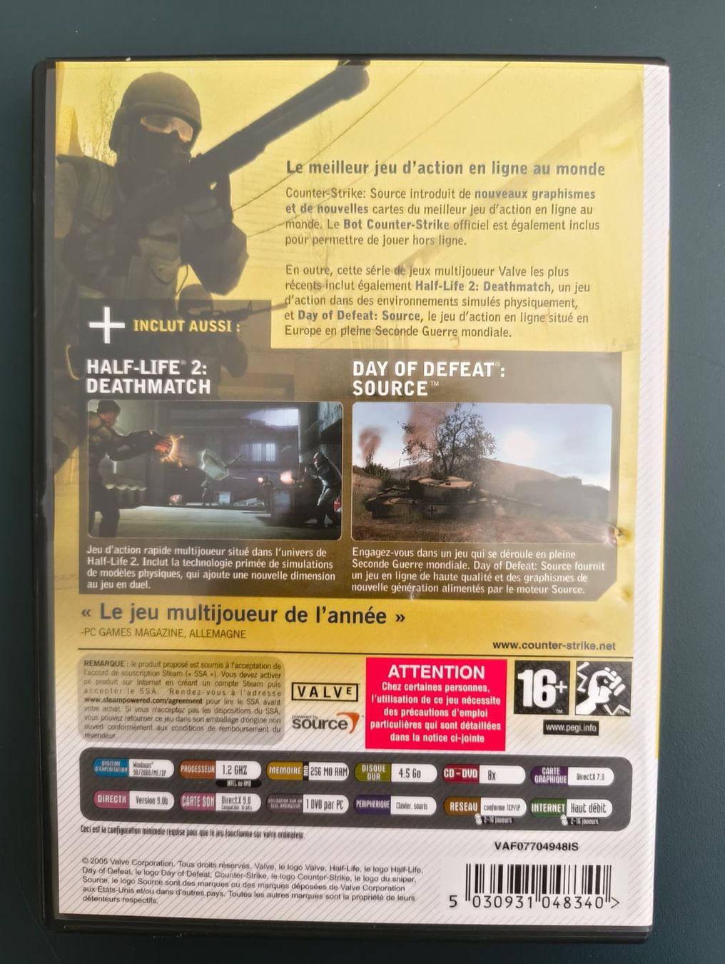 Valve Jeux: Counter-Strike: Source PC DVD – Complet – D'occasion à Aigle par argonath1988 1