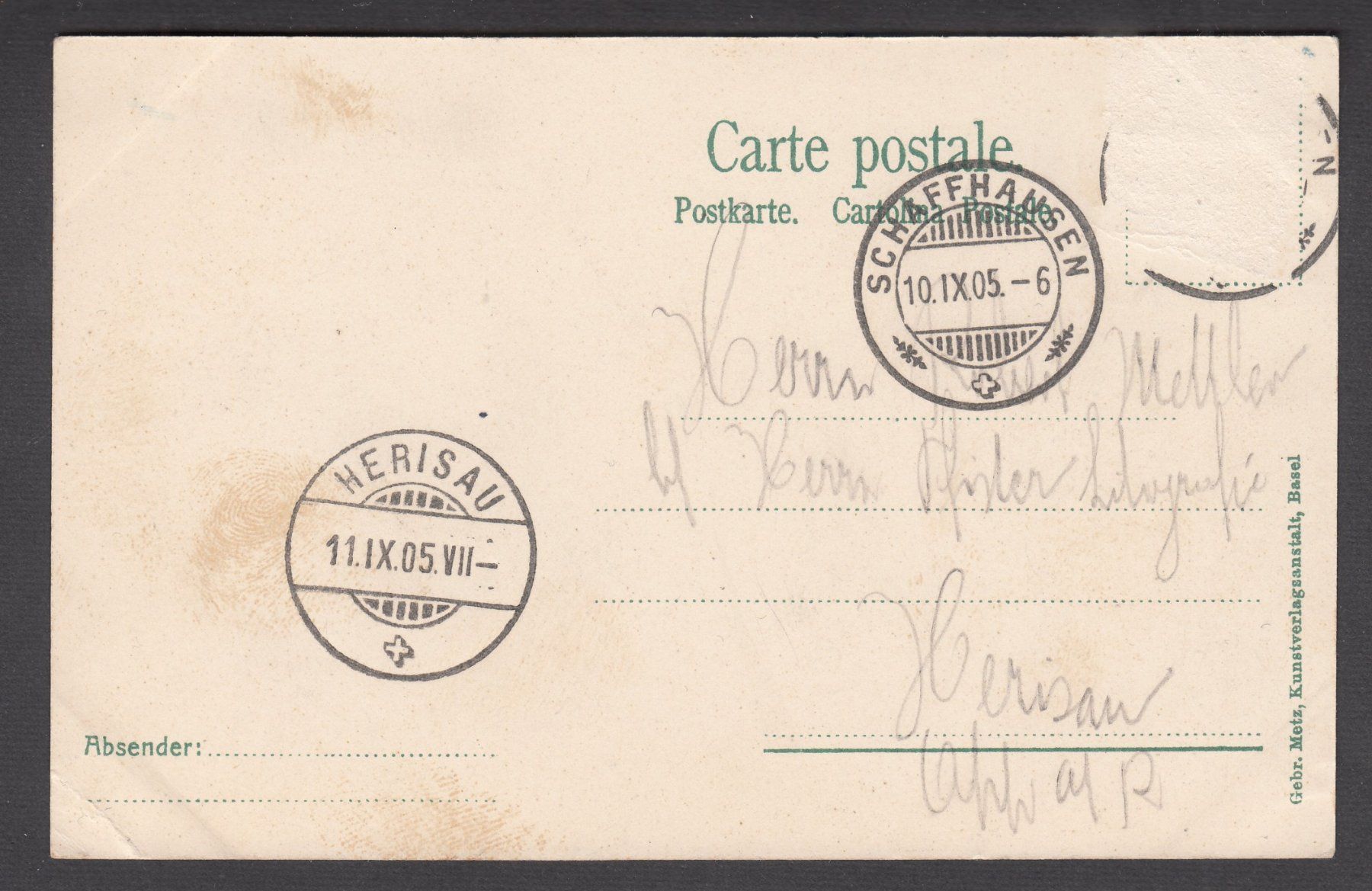 Cartoline postali: Rheinfall seltene alte Ansichtskarte, datiert 1905 Schaff... – Usato da Brienz BE venduto da Diliplunz 2