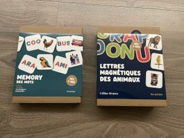 Lot 2 jeux éducatifs Céline Alvarez – Lettres et memory