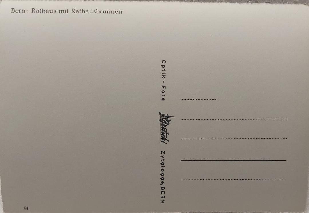 Cartoline postali: BERN - Rathaus mit Rathausbrunnen – Usato da Delémont venduto da Domdom1 1