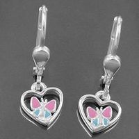 Schmetterling Kinderohrringe 925 Silber