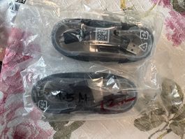 2 Cables USB - Micro USB 1,5m noirs neufs emballés