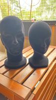 Lot de 2 mannequins de présentation tête en velours noir
