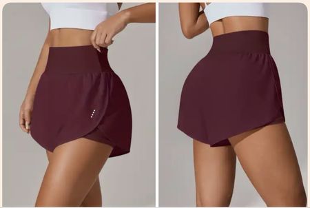 Sportshorts Damen dunkelrot hoher Bund Grösse S neu