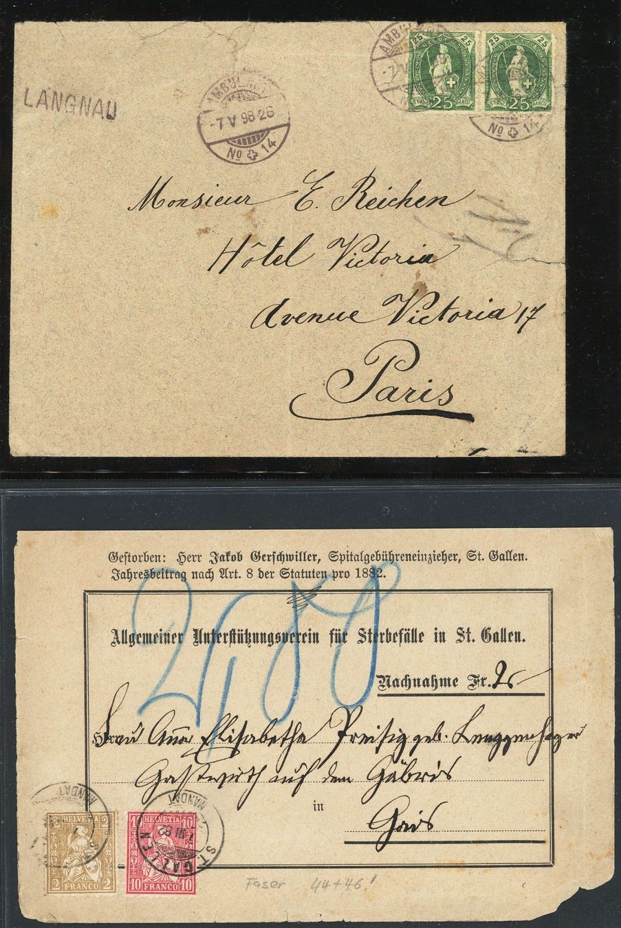 Tutti i francobolli: Posten mit ca. 33 Belegen diverser Länder ab 1877 – Usato da Basel venduto da Strubelibs 4
