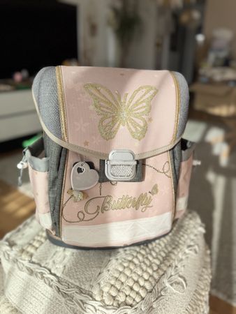 Schulranzen Belmil Butterfly rosa grau EXTRA LEICHT 880g