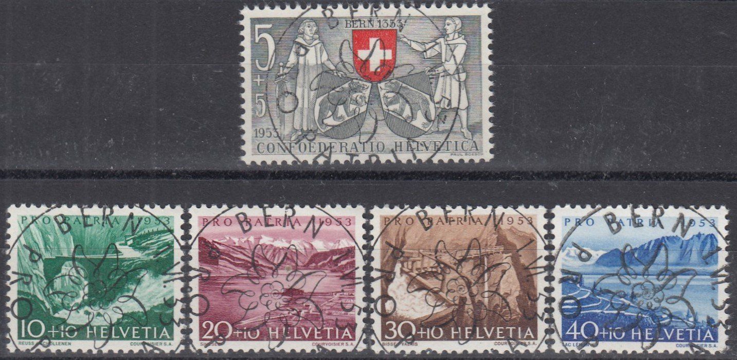 Tutti i francobolli: 61-65 mit FD-Vollstempel Bern 1.6.53, s. Text – Usato da Spreitenbach venduto da Lienbi01
