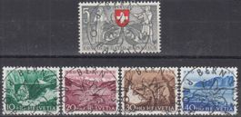 61-65 mit FD-Vollstempel Bern 1.6.53, s. Text