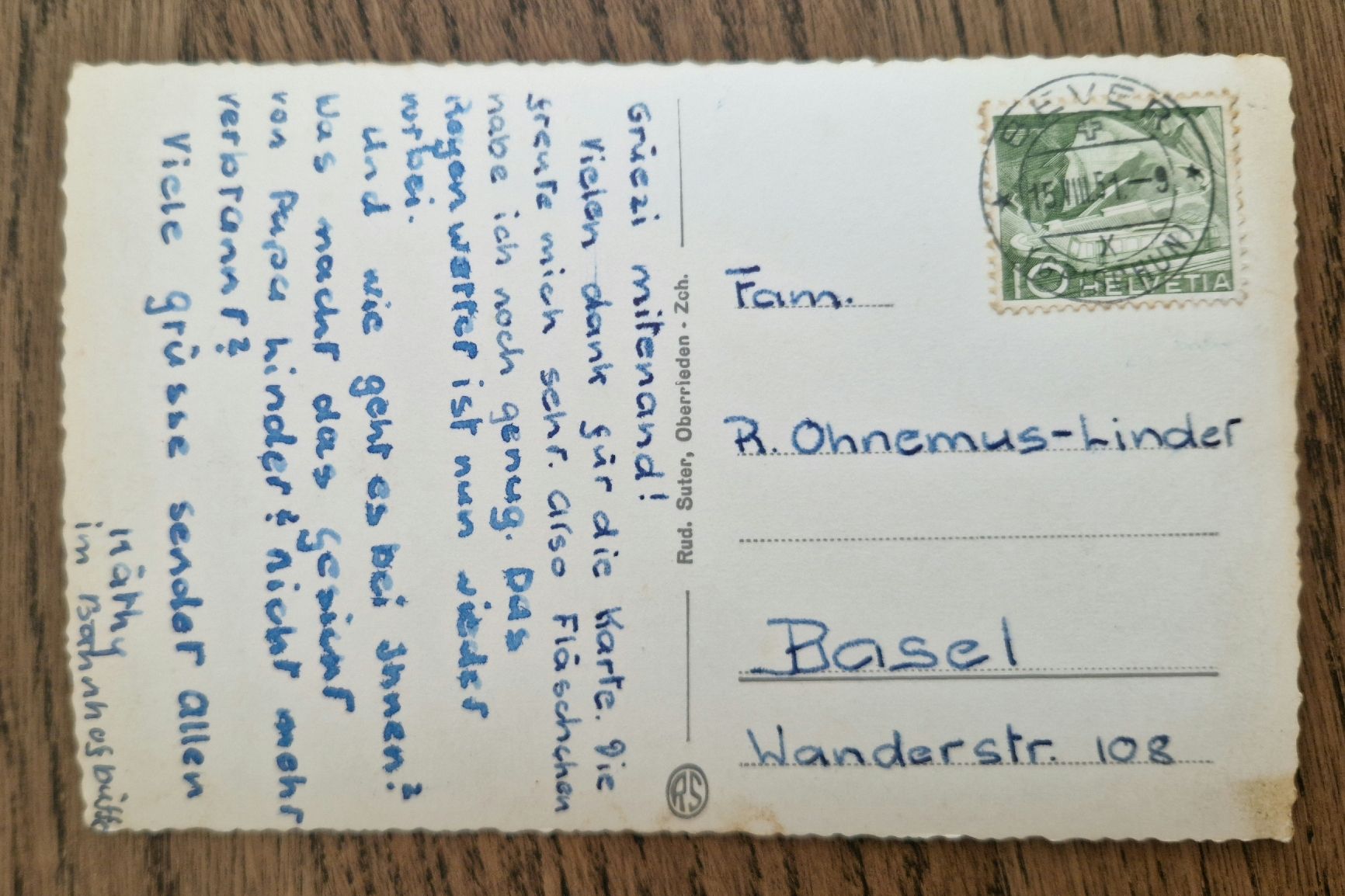 Cartoline postali: Bevers 1951 – Usato da Ebikon venduto da Donar50 1