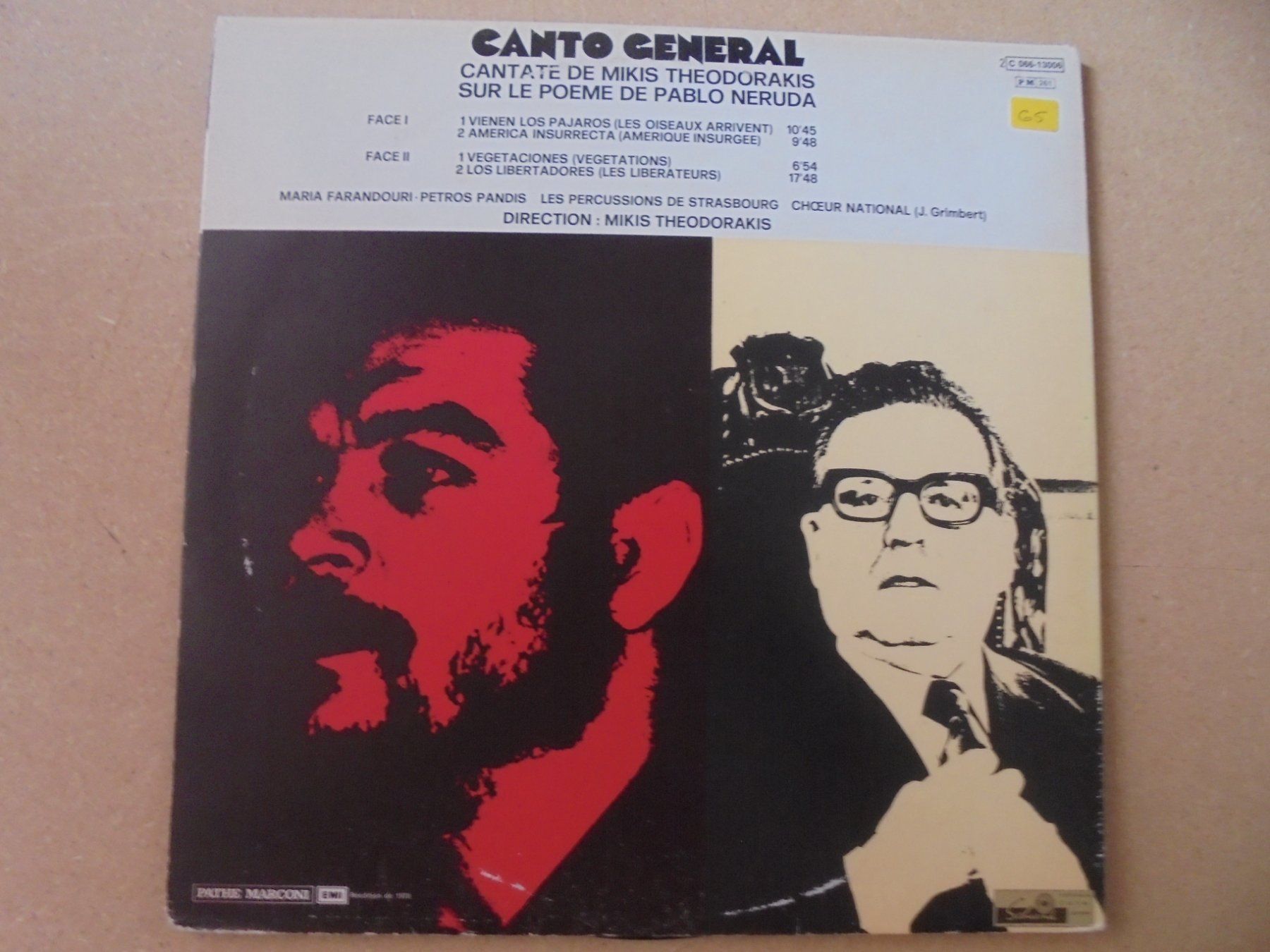 Dischi in vinile: Mikis Theodorakis " Canto General, Pablo Neruda " LP 1975 – Usato da Crissier venduto da Promopost 2